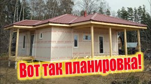 Удачная планировка одноэтажного дома из СИП 82 квадратных метра.