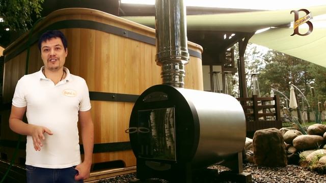 Купель из лиственницы с внешней печкой | Для бани смотреть онлайн