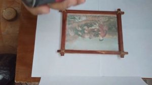 Покрываем бесцветным прозрачным лаком фотографию и деревянную рамку - лак в баллончике Decorix