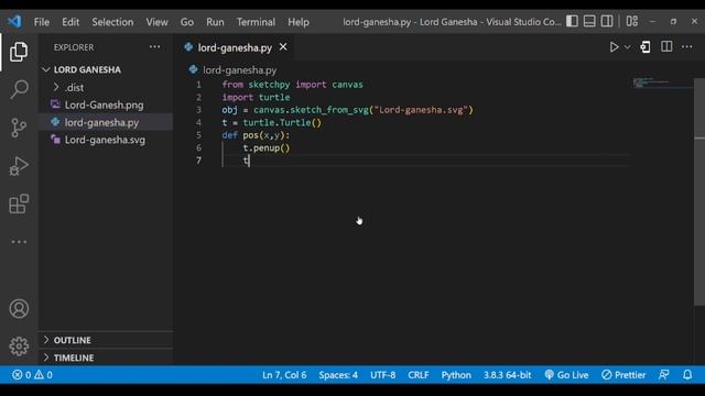 Lord Ganesha drawing in python turtle | Happy Ganesha Chaturthi | Learnonpy | смотреть онлайн