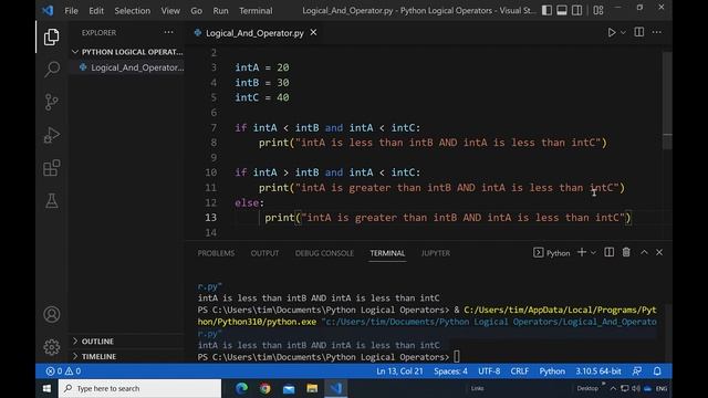 11- Python programming logical operators смотреть онлайн