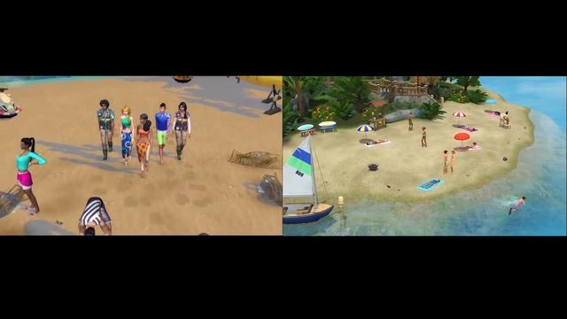 Sims 4 Island Living Vs Sims 3 Island Paradise Trailers смотреть онлайн