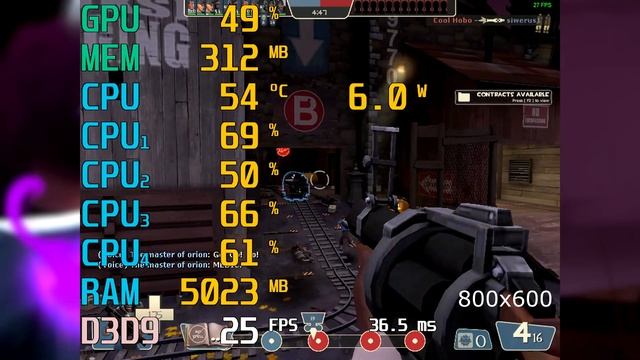 Intel Celeron N3450 \ Intel HD Graphics 500 \ 8GB RAM \ Team Fortress 2 \ @720p 800x600 640x480 смотреть онлайн