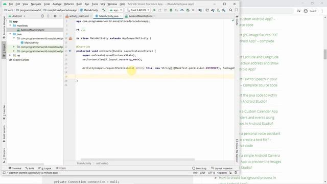 How to create stored procedure in MS SQL database server and run (call) it from your Android App? смотреть онлайн
