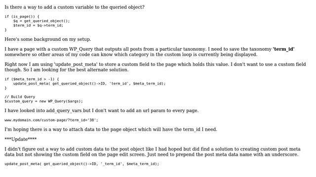 Wordpress: Add a custom variable to query page object смотреть онлайн