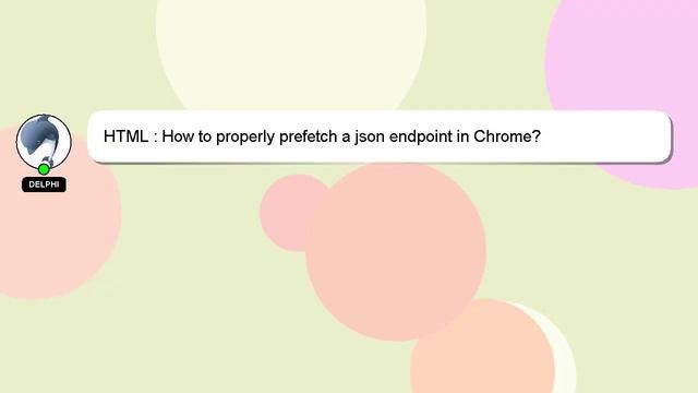 HTML : How to properly prefetch a json endpoint in Chrome? смотреть онлайн