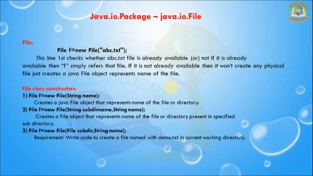 Lesson - 1 : java.io Package - File Class in Java Programming Language смотреть онлайн