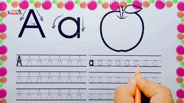 Tracing Alphabet Aa | Alphabets Practice For Toddlers | How to Write Small And Capital Letter Aa смотреть онлайн