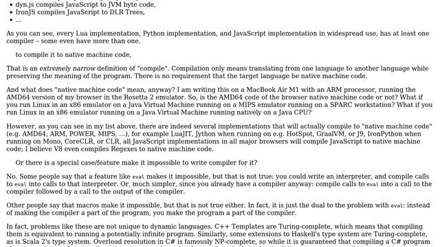 Software Engineering: Is it possible to make a compiler for any dynamic/script/interpreter language смотреть онлайн