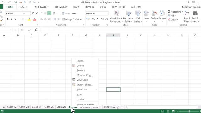 MS Excel - Working with worksheets (Class 26 - In Bangla) смотреть онлайн