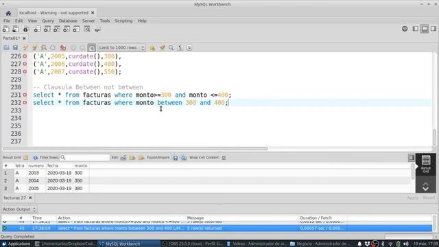 MySQL 0028 Select Clausula Between смотреть онлайн