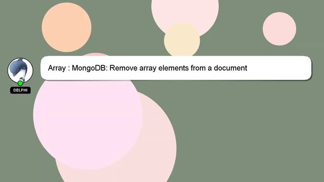 Array : MongoDB: Remove array elements from a document смотреть онлайн