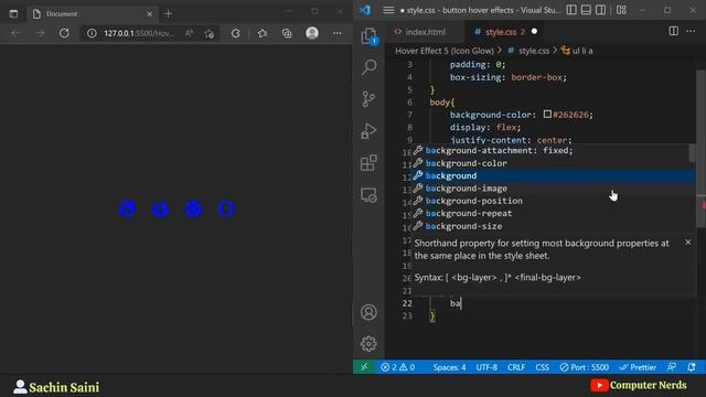 Icon Glowing Effect Animation on Hover in Hindi | CSS Hover Effect смотреть онлайн
