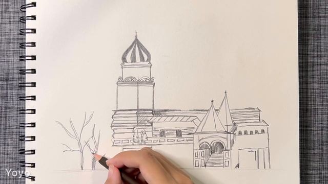 Draw Moscow red square sketch смотреть онлайн
