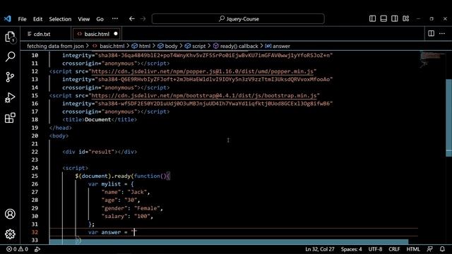 JQuery | Fetch Data From Json | Tutorial #5 смотреть онлайн