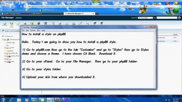 How to install a phpBB skin on cPanel