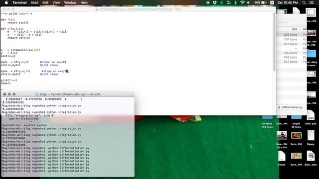 Differentiation (find the slope of function) using Python with Pylab Module смотреть онлайн