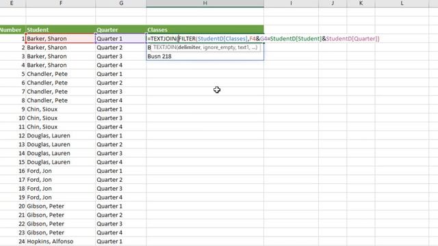 Dynamic Array & Old Array Formulas to Create Student Classes Report - Excel Magic Trick 1608 смотреть онлайн