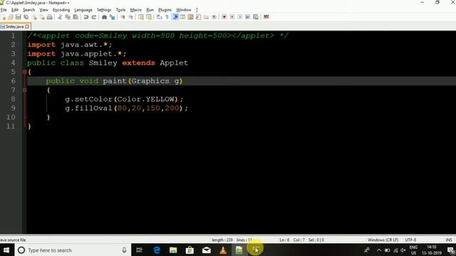 Java : Applet and Awt Program to Draw a Smiley смотреть онлайн