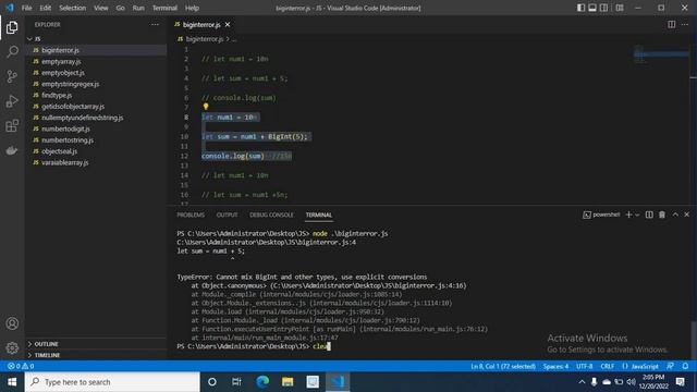 TypeError Cannot mix BigInt and other types, use explicit conversions solved Javascript BigInt Type смотреть онлайн