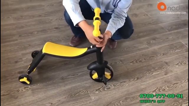 Самокат Nadle 3 в 1, обзор деталей и инструкция! 8700-777-00-91 смотреть онлайн