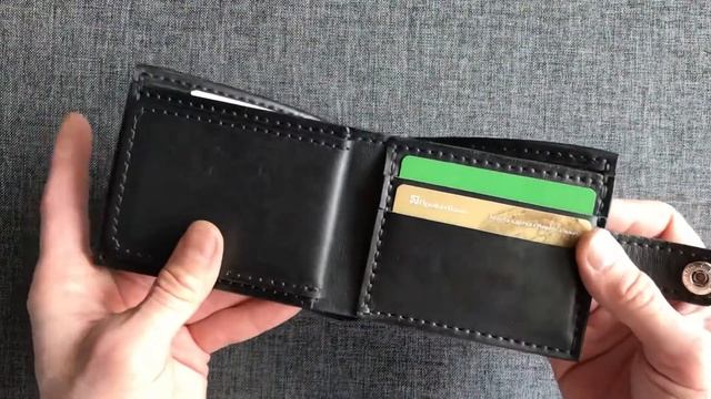 Мужской кошелёк ручной работы из натуральной кожи. смотреть онлайн