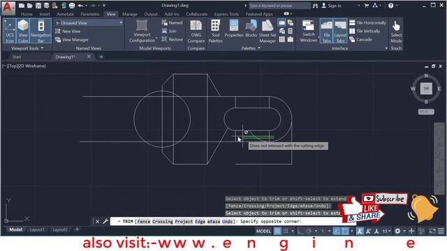 Autocad 2020 tutorial of 2D Spanner Wrench Draw смотреть онлайн