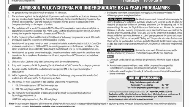 GCUF Faisalabad Admissions 2019 | How to apply in Government College University BS Admission смотреть онлайн