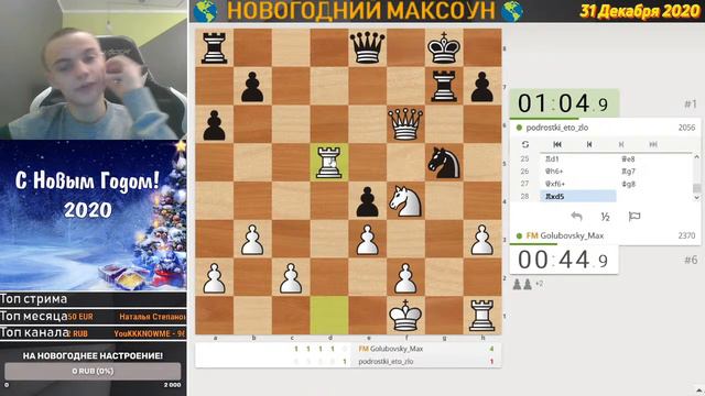 Новый Год с Максоуном! 31 декабря в 16:45 Мск на lichess.org смотреть онлайн