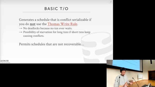 17 - Timestamp Ordering Concurrency Control (CMU Intro to Database Systems / Fall 2021) смотреть онлайн