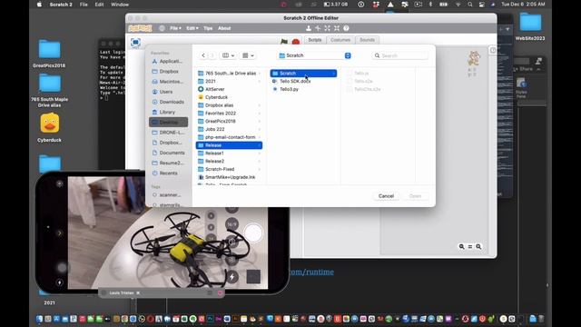 Scratch 2.0 offline editor working to control Tello Drone смотреть онлайн
