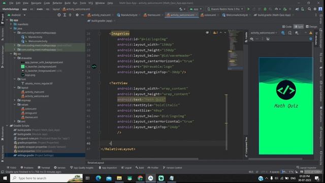 Math Quiz App Android Studio Kotlin Part - 1 Design Welcome or Splash Screen смотреть онлайн