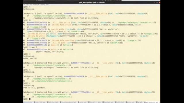 GDB catchpoints смотреть онлайн