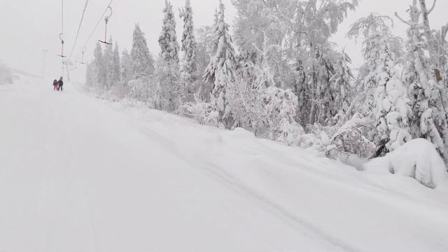 Гора Белая, январь 2020. Бугельный подъемник. 4K смотреть онлайн