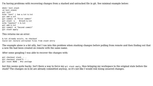 Is there a cleaner way to handle "git stash apply"? смотреть онлайн
