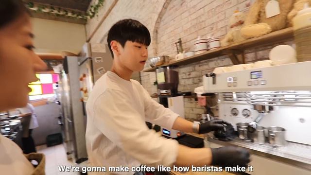 WORKING AT THE CUTEST CAFE IN KOREA (our first time!!) смотреть онлайн