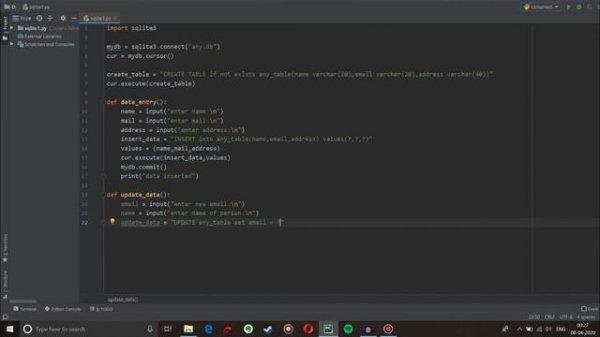 sqlite3 in Python | Part - 3 | Python sql