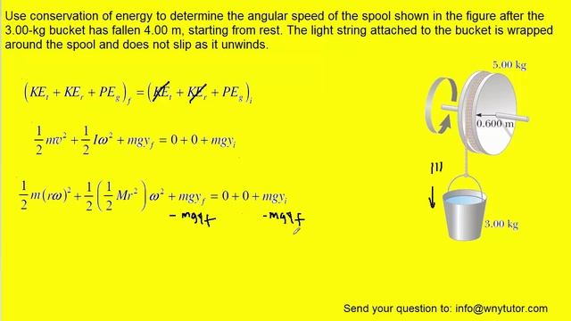 Use conservation of energy to determine the angular speed of the spool смотреть онлайн
