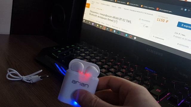 Обзор》Наушники с микрофоном ARIAN BT-02 TWS, Bluetooth, вкладыши смотреть онлайн