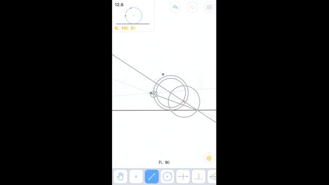 Euclidea - 12. Mu (Мю) - 12.6 - Окружность через две точки, касающиеся прямой - 4 Stars смотреть онлайн