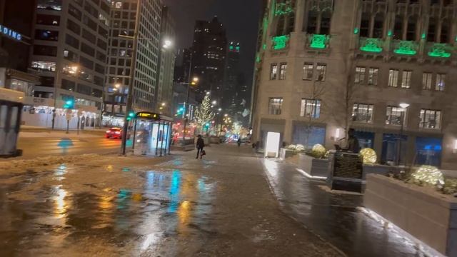 [4K][HDR]Walk on the Coldest Christmas Eve Night Ever - Chicago Monthly City Walk / Чикаго смотреть онлайн