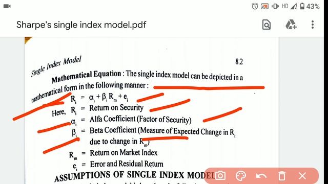 Sharpe's Single index model - introduction , assumptions & applications of single index model смотреть онлайн