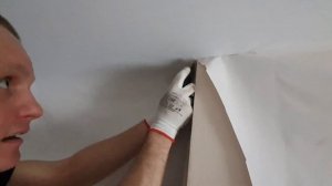 Как обойти внешний угол на тканевом натяжном потолке. Кратко.