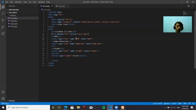 Syntax Sederhana Dari HTML Dan PHP Untuk Menyimpan Data Input смотреть онлайн