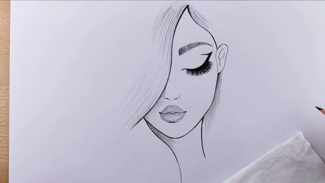 Beautiful girl face easy drawing/How to draw easy drawings for girls смотреть онлайн