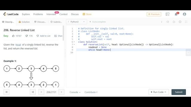 Reverse a LinkedList | Leetcode | Python | Striver SDE sheet | Solution смотреть онлайн
