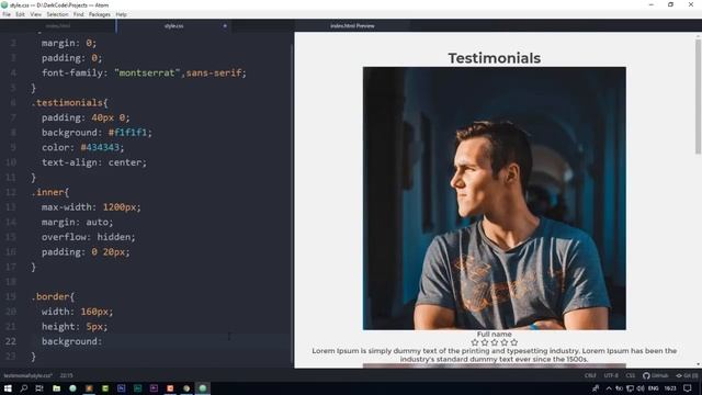 Responsive testimonials section using only HTML & CSS смотреть онлайн