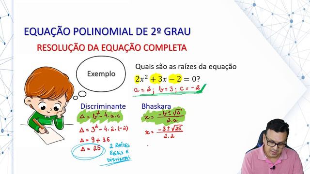 RESOLUÇÃO DA EQUAÇÃO COMPLETA DE 2º GRAU (BHASKARA) - PARTE 2 .:. PROF. JADIEL VARGES смотреть онлайн
