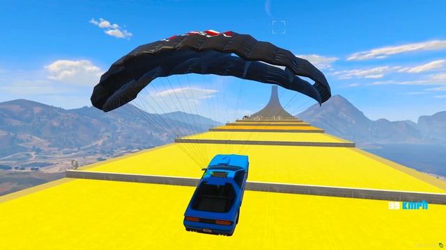 КАК ДАЛЕКО СМОЖЕТ ЗАЕХАТЬ МАШИНА С ПАРАШЮТОМ? ЛЕСТНИЦА В ГТА 5 смотреть онлайн