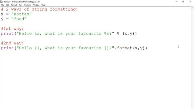 Python 3 - Two ways of string formatting смотреть онлайн
